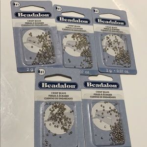 5 packs Beadalon crimp beads #1  2g each